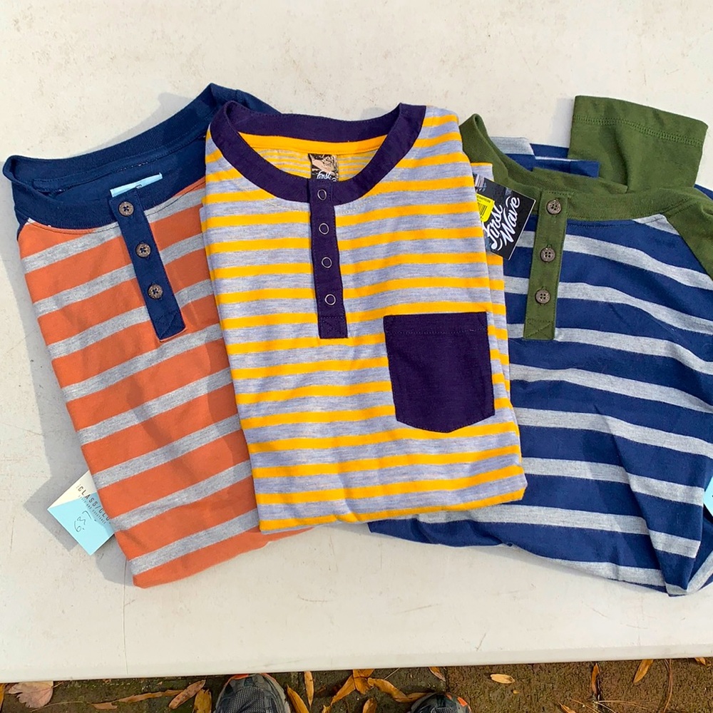 First Wave & 2 Class/Club striped long sleeve shirts for boys 18/20 - NEW!